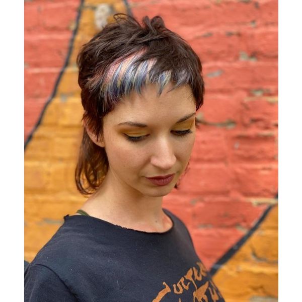 Cute Short Mullet Hairstyle With Color Splash cute hairstyles for short hair