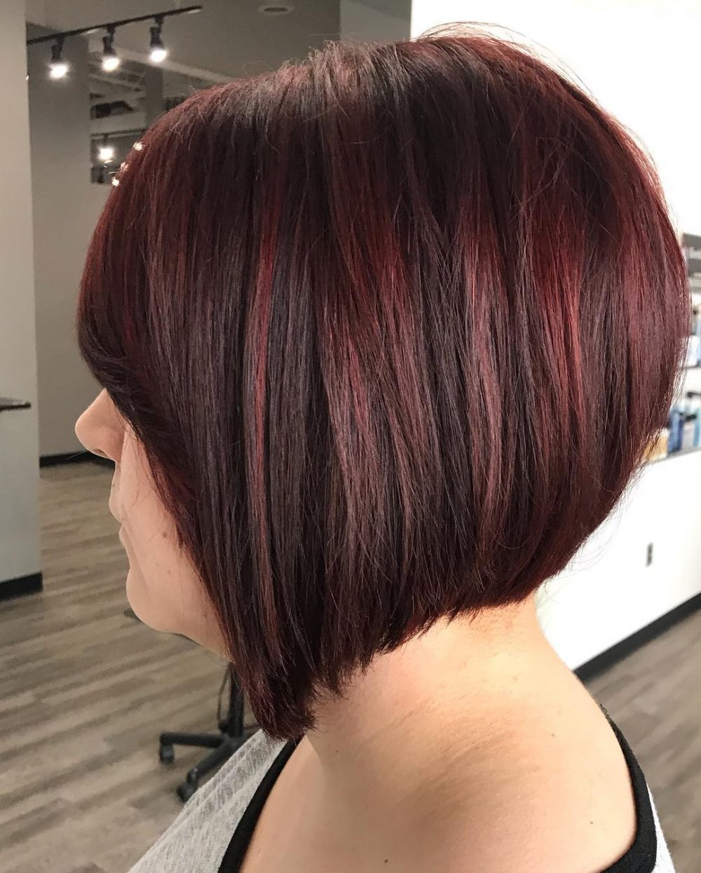 Dark Brown Hair with Red Highlights