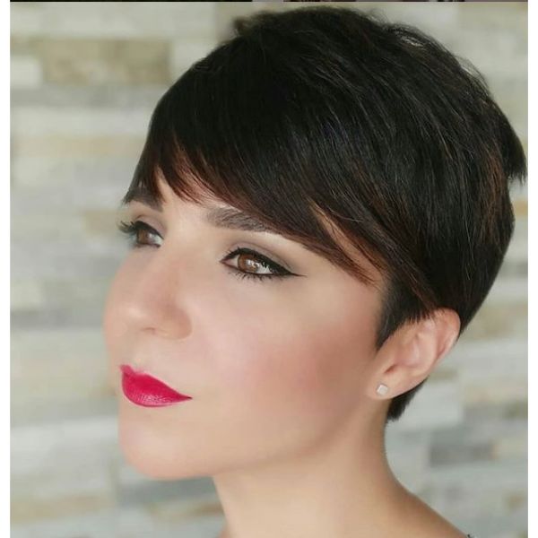 Dark Brunete Pixie Hairstyle