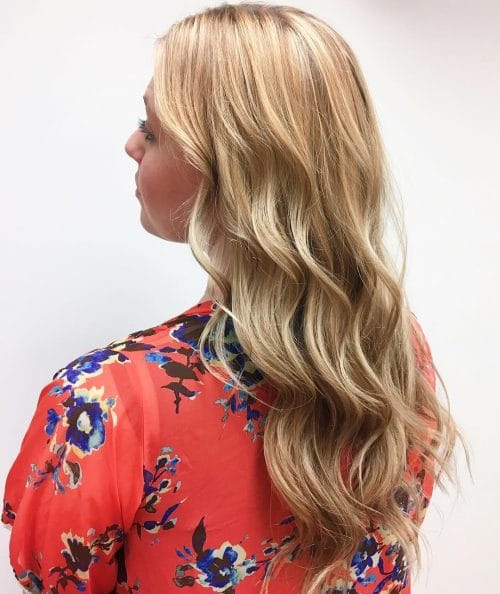 Dark Buttery Blonde Hair with Dark Lowlights