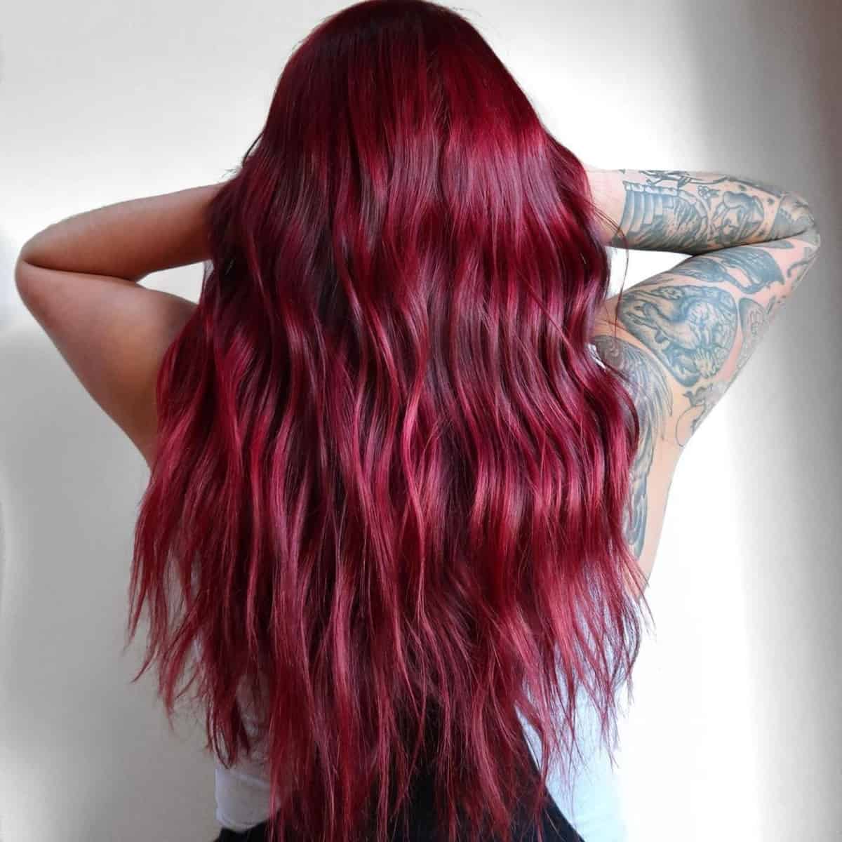 dark cherry red hair