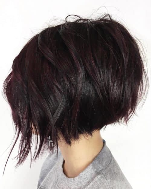 Dark Purple Stacked Bob