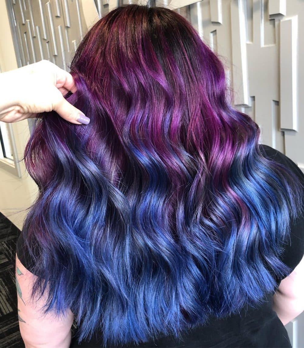 Dark Purple to Denim Blue Ombre