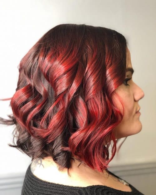 Dark Red Balayage