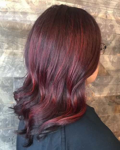 Dark Red on Dark Hair 