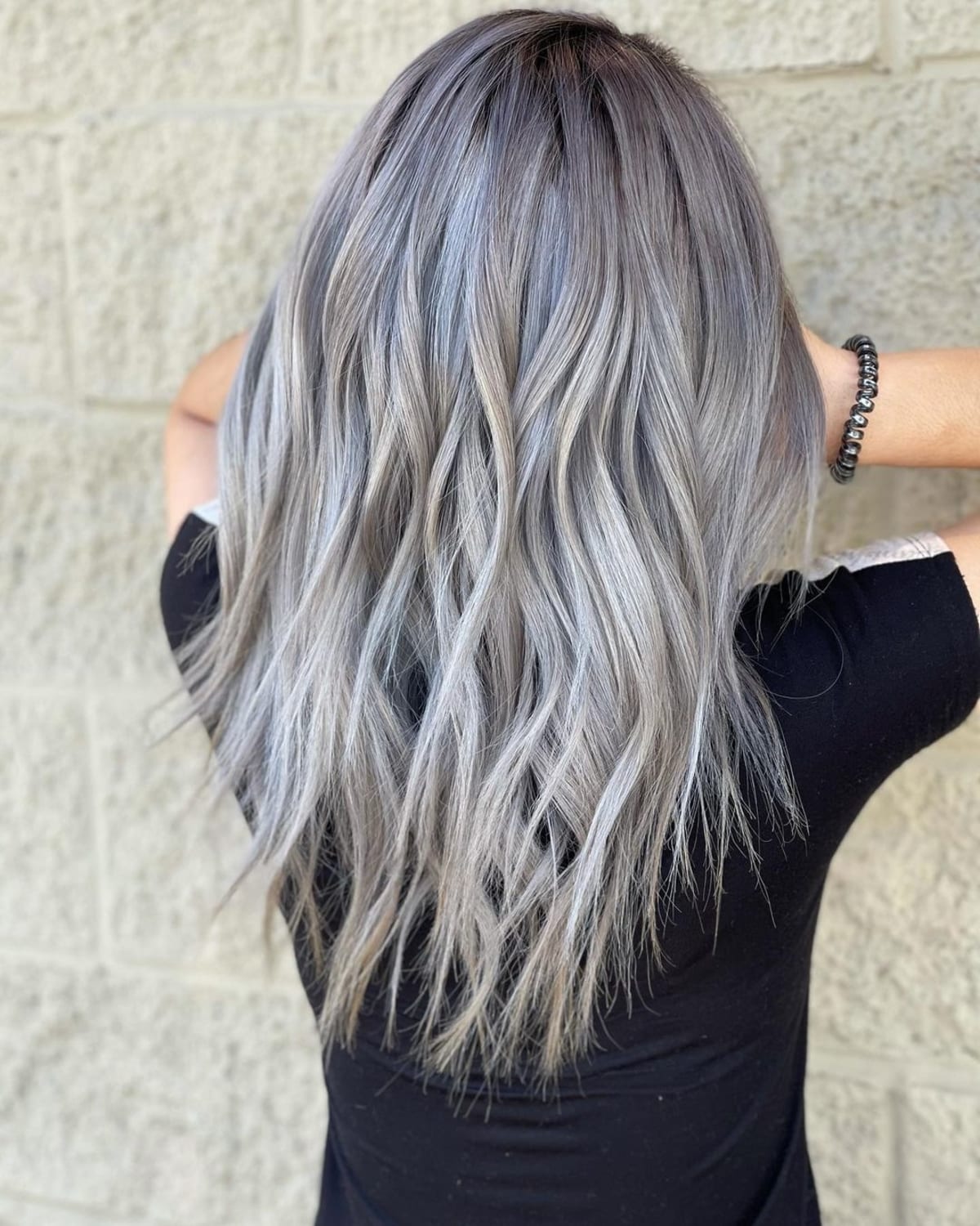 Dimensional Grey and Dark Ash Blonde Hair