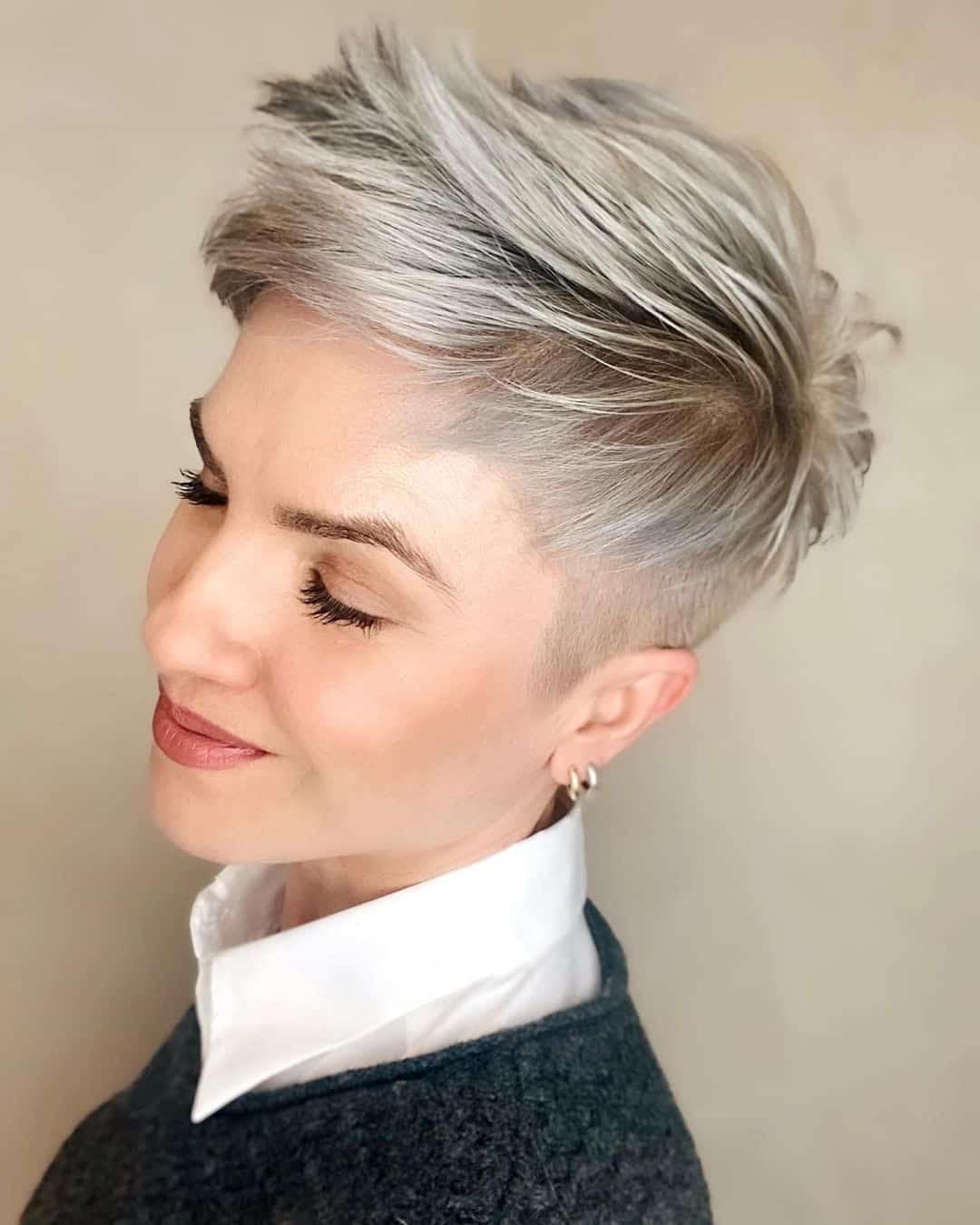 disconnected undercut pixie for women with finer hair