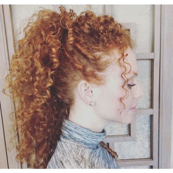Double Ponytail Updo for Curly Hair