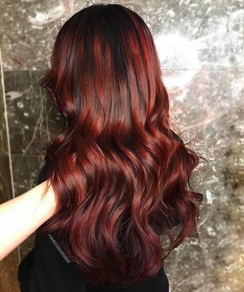 Dramatic Rosewood Balayage