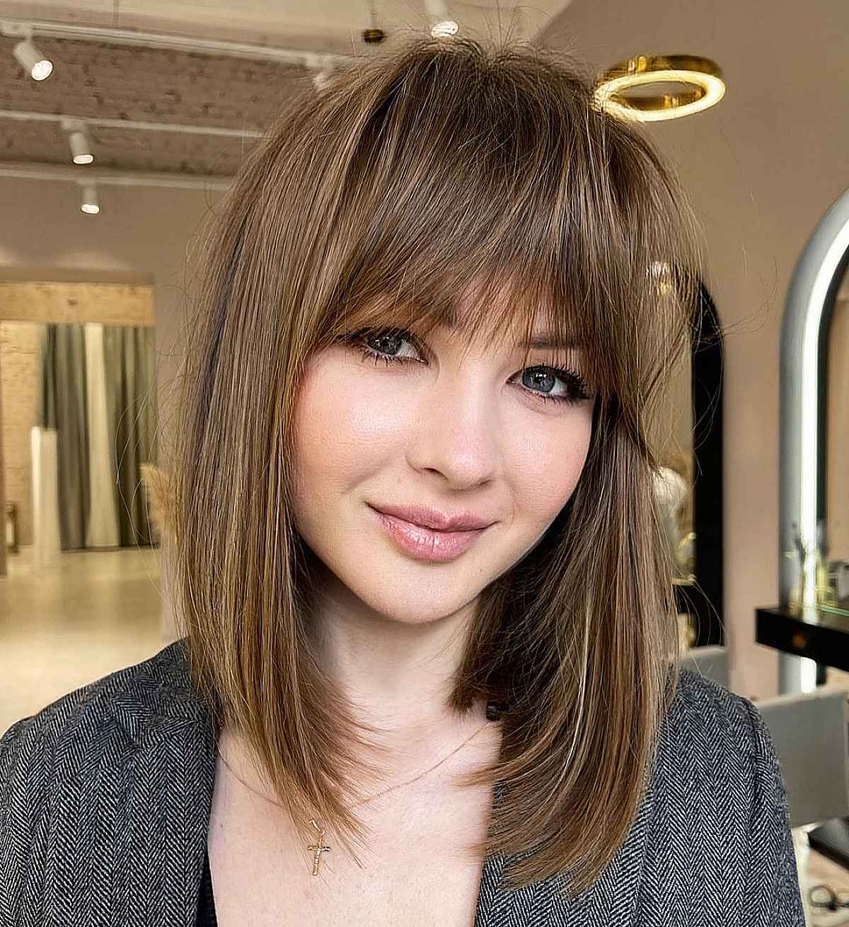 Edgy Lob with Bangs