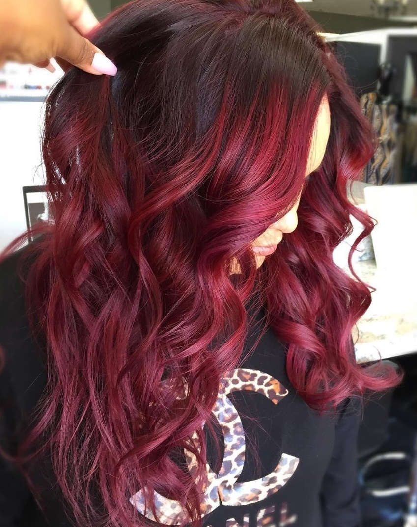 Elegant Mild Crimson Red Hair Color