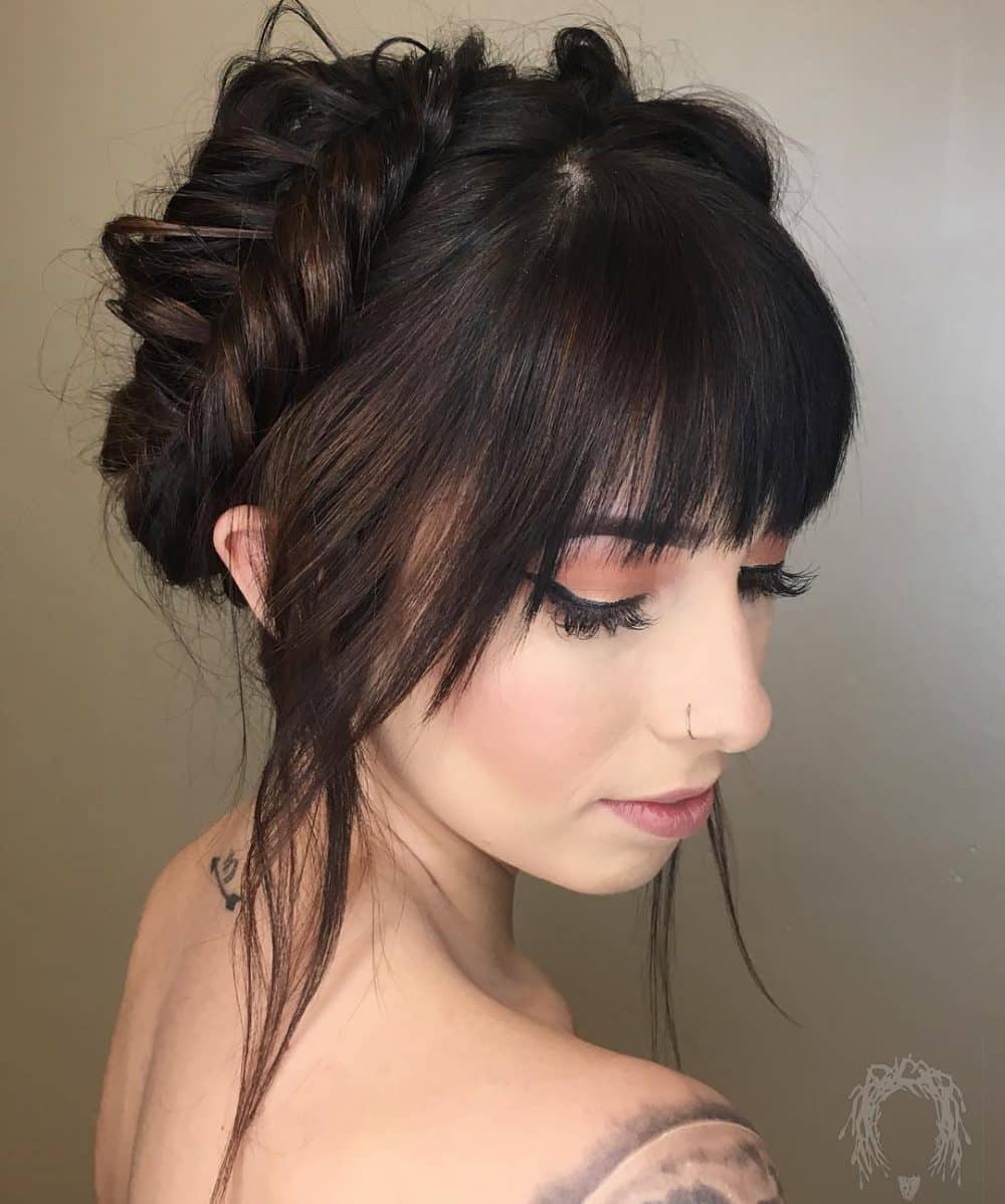 Elegant updo with bangs