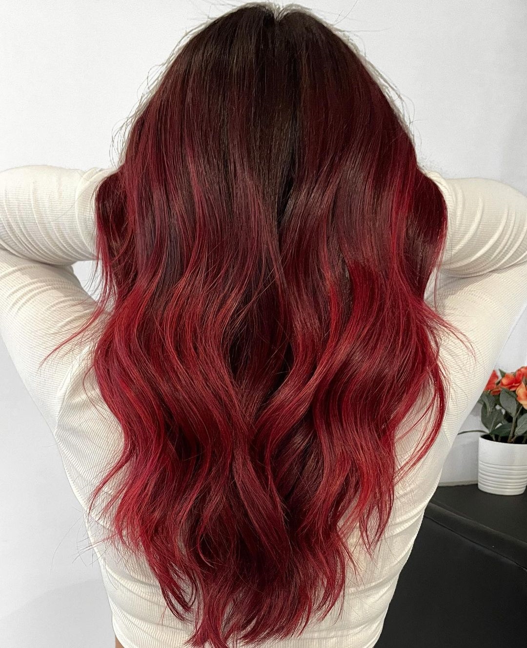 Fabulous Long Red Haircut with Waves