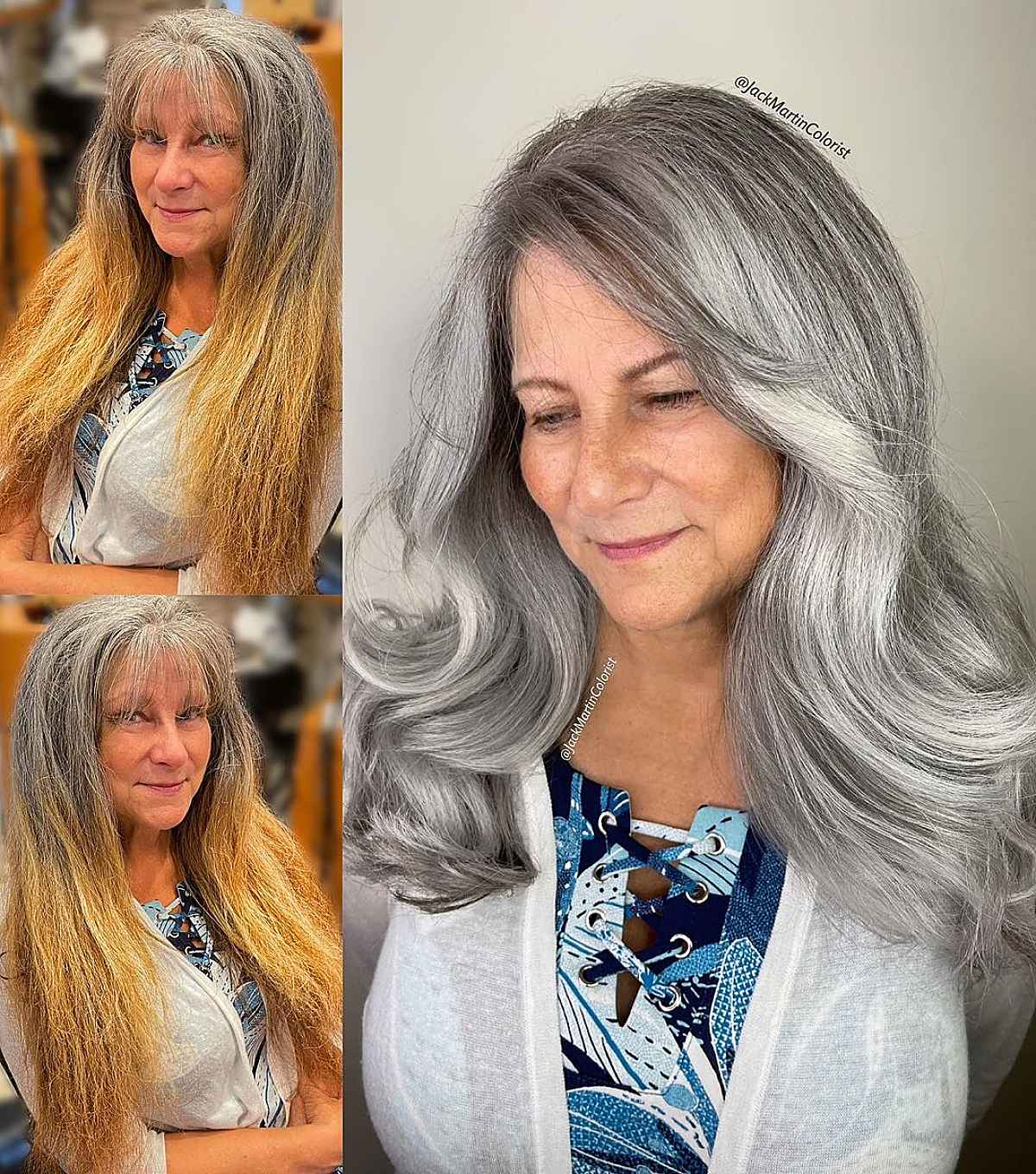 Face-Framing Layered Cut for Older Women