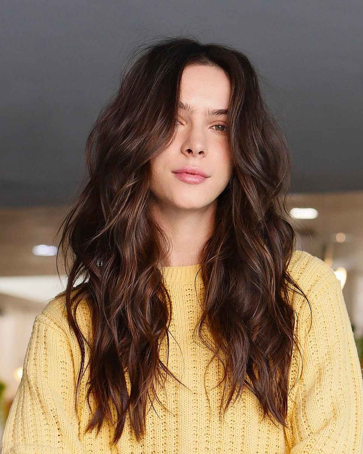 Face-Framing Pieces and Soft Waves for Long Tresses