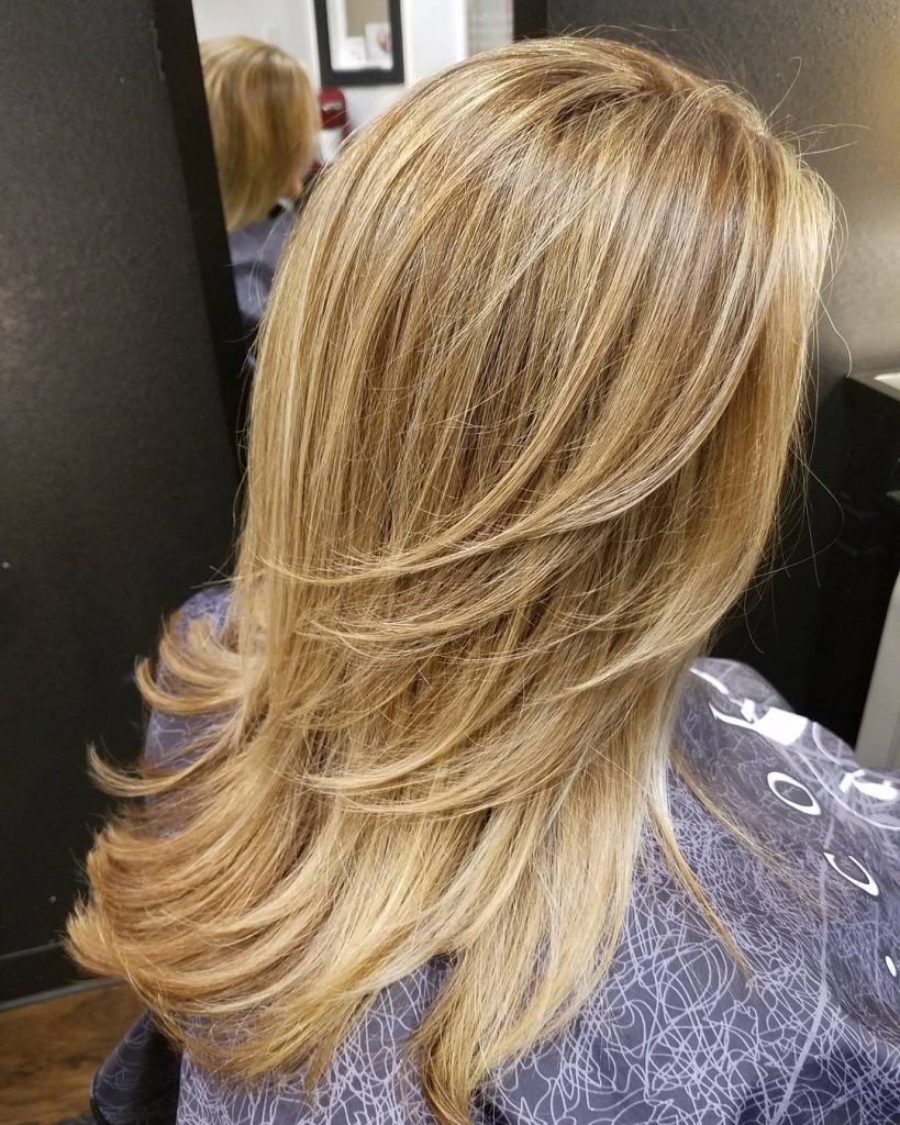 Feathered Layers for Blonde Hair with Highlights