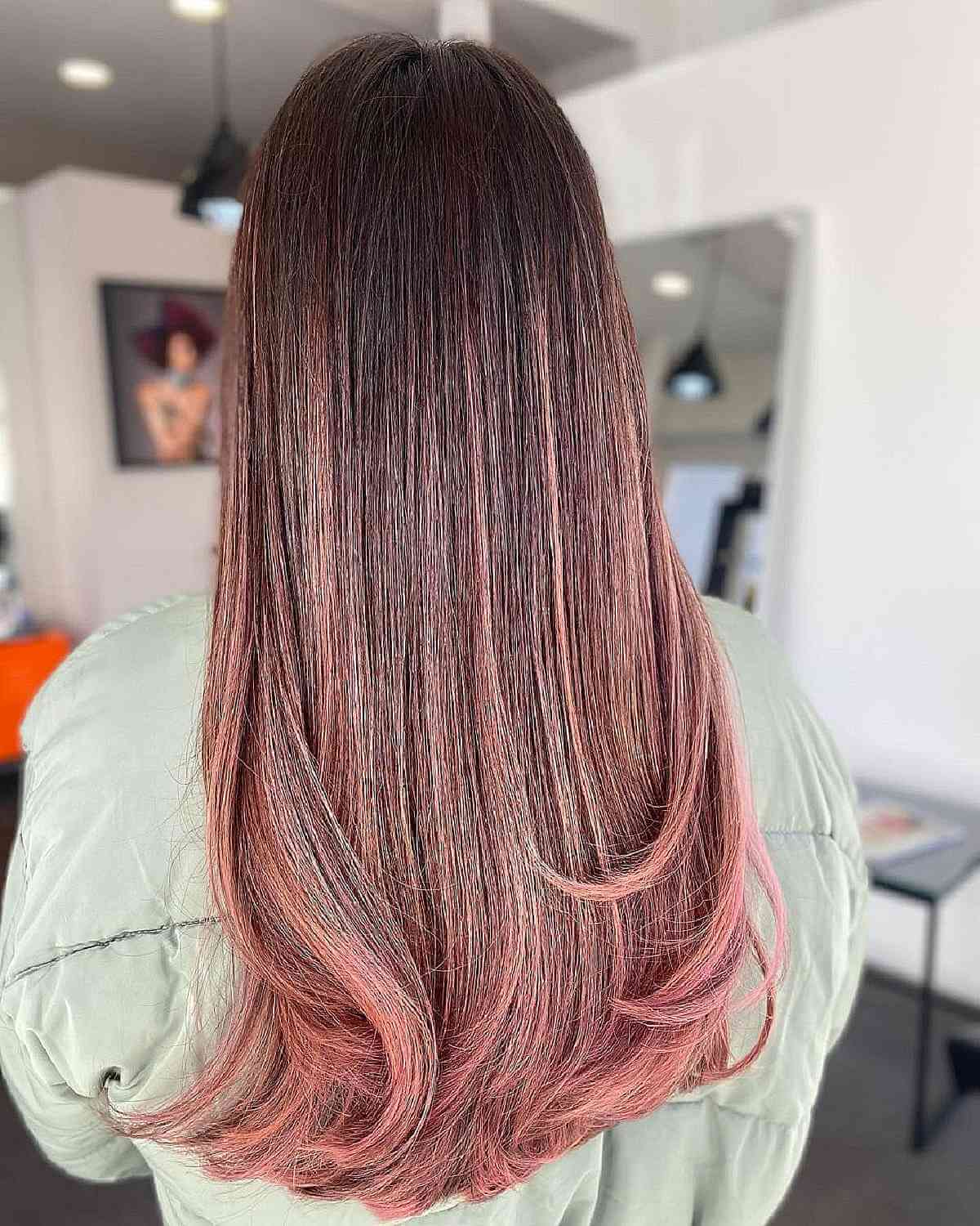 Feminine Pink Balayage Ombre