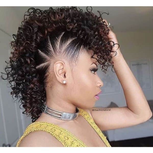Frohawk with Sections for Kinky Curly Hair