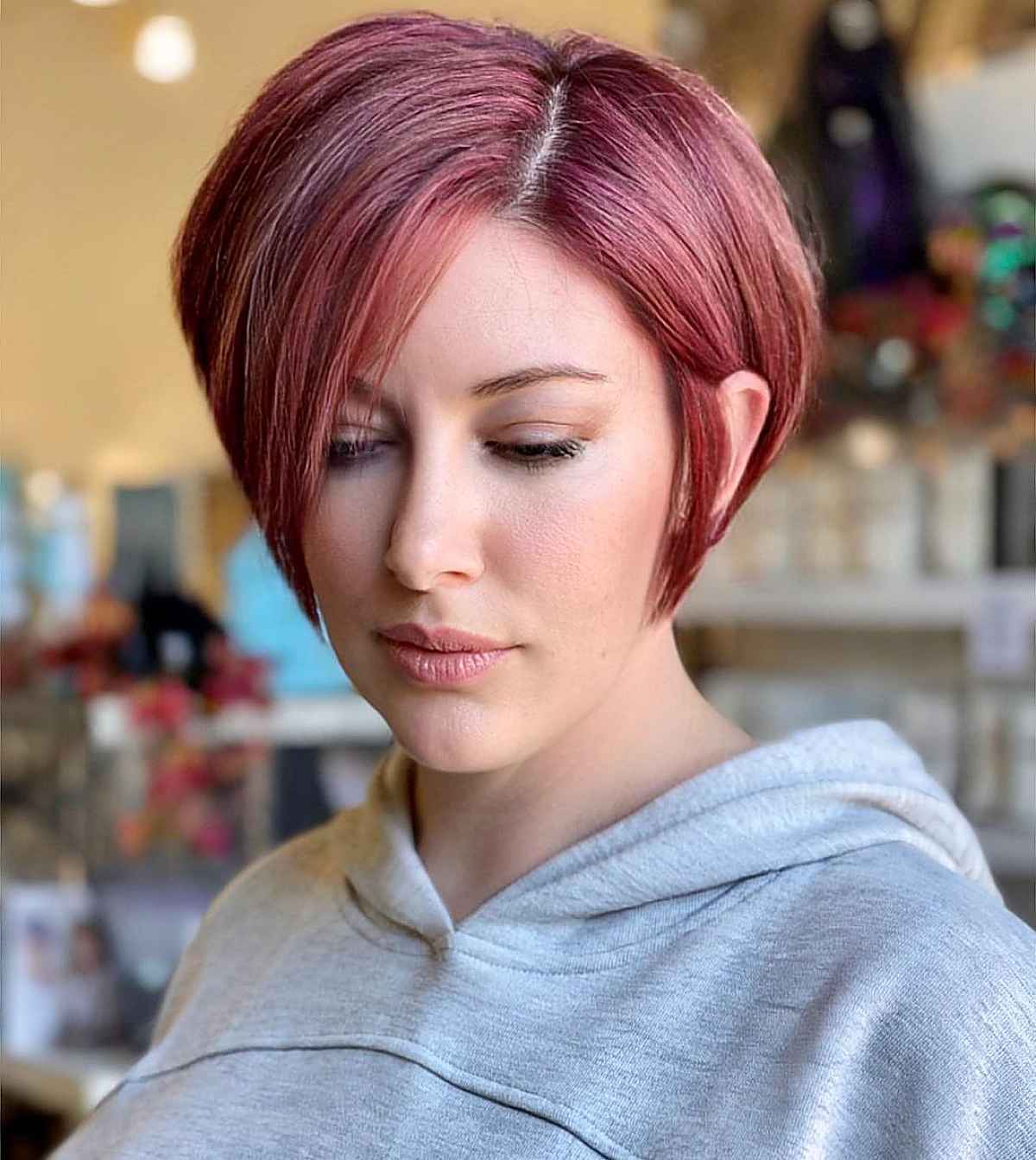 garnet red for short hair