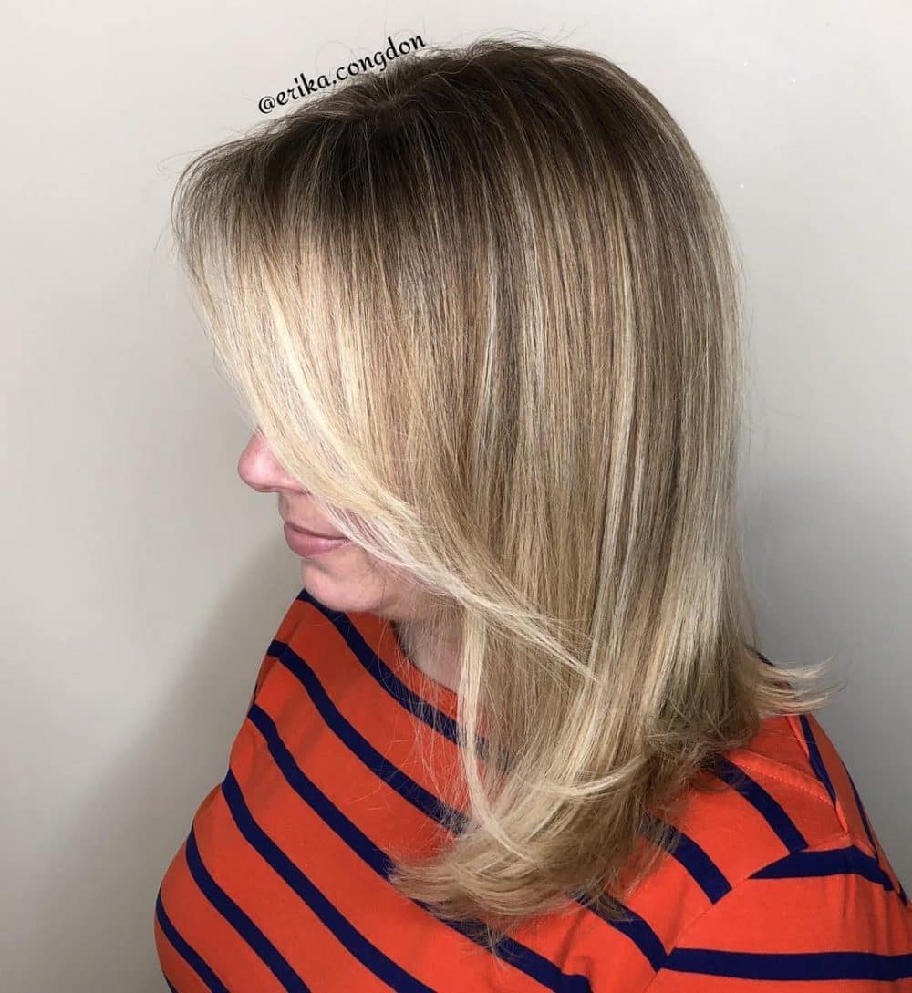 Glamorous Medium Hair with Side-Swept Bangs