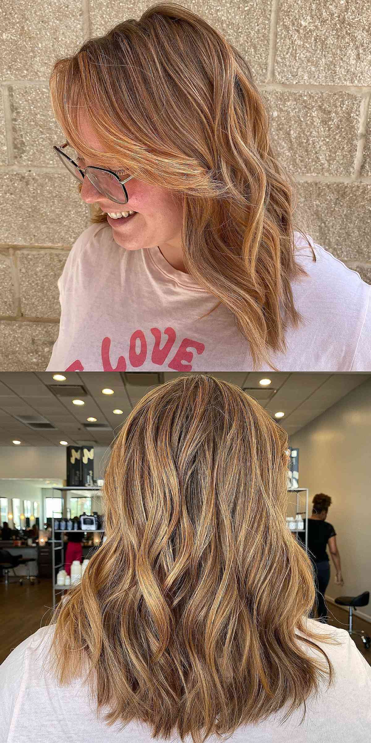 Golden Peach Strawberry Blonde Highlights Shade