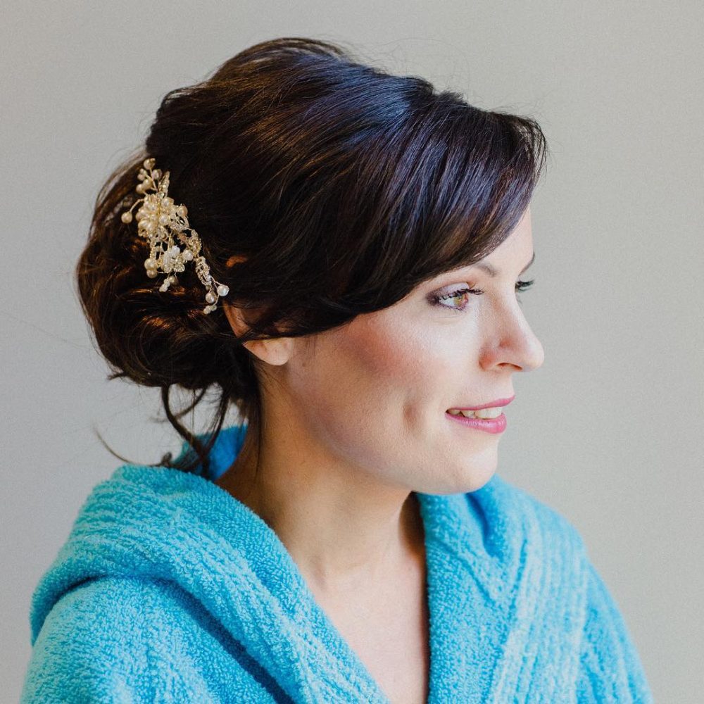 Gorgeous Formal Updo with Side-Swept Bangs