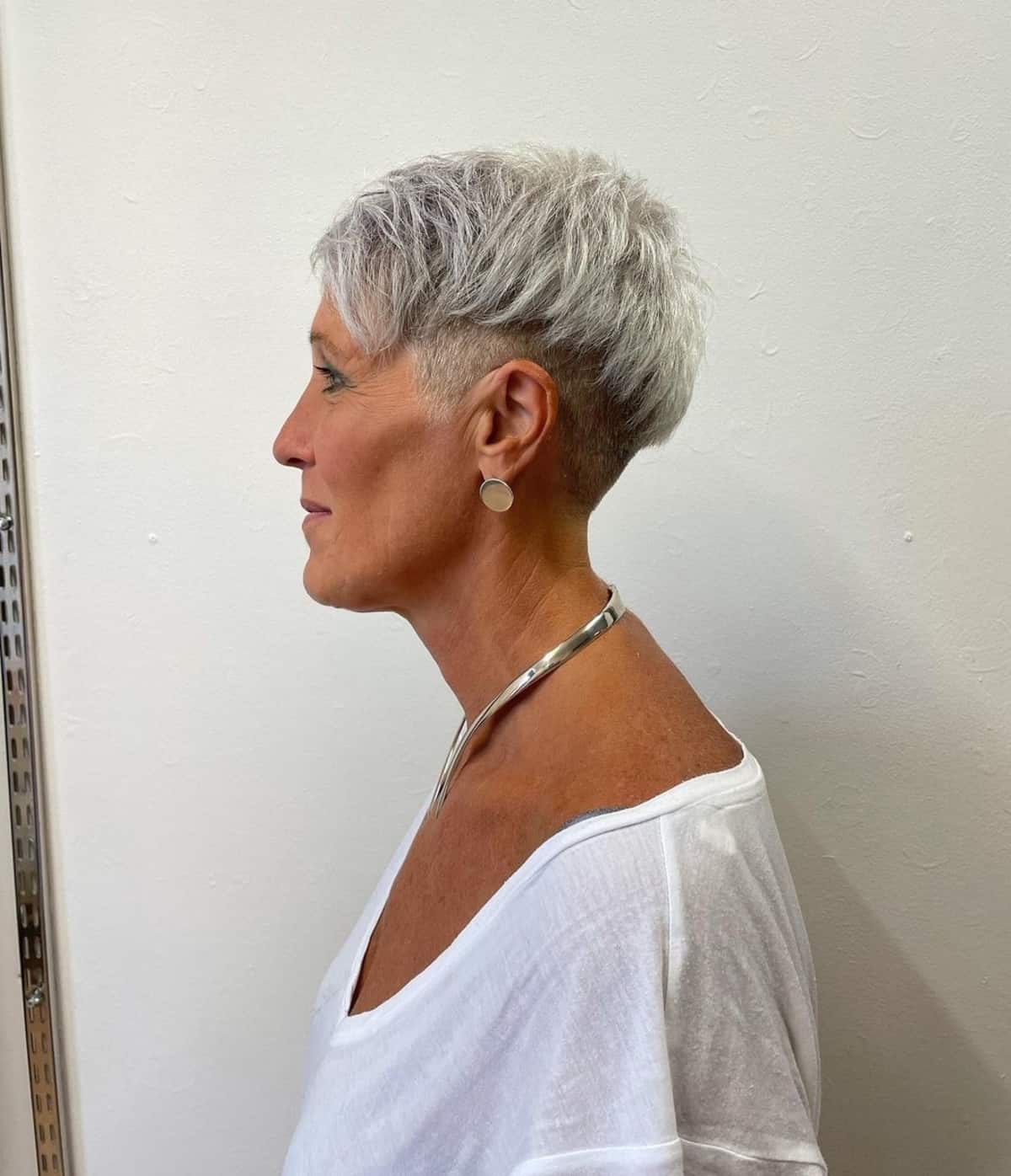 Gray Pixie Cut for Women Over 50