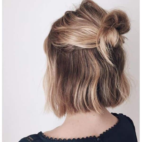 Half Knot for Balayage Medium Hair