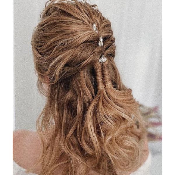 Half-up Half Down Bridal Updo with Infinity Braid