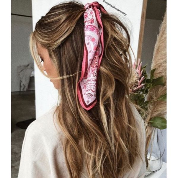 Half Updo with Headscarf