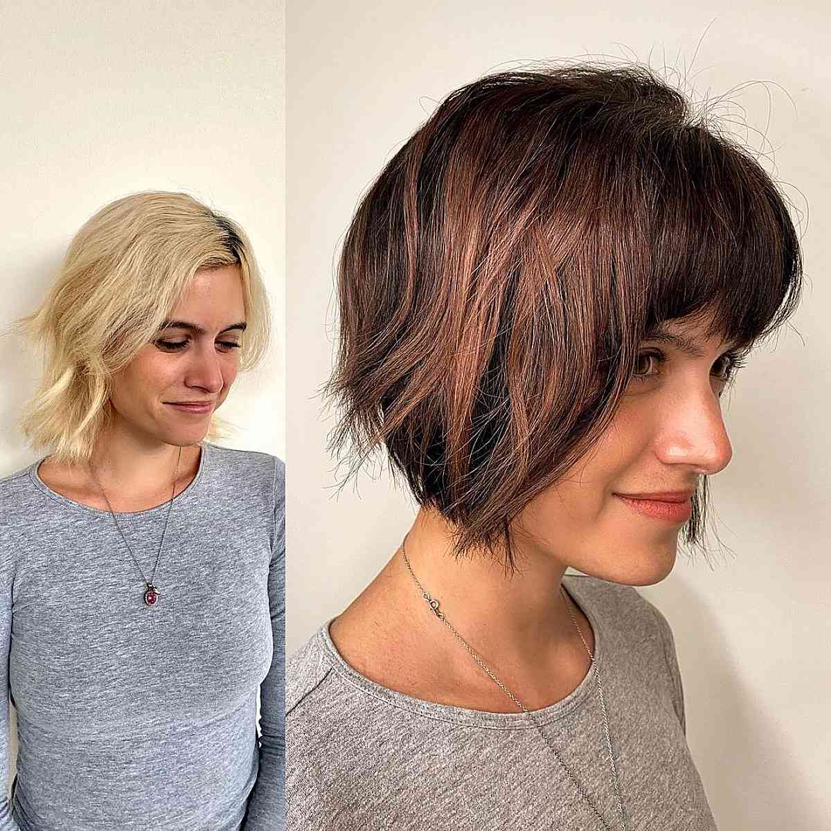 healthy and dimensional brown bob