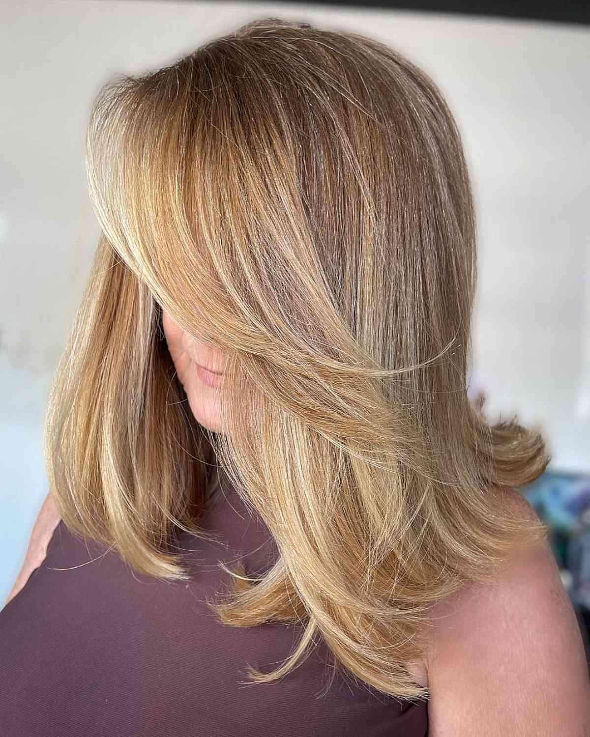 Honey Blonde Balayage on Brown Hair