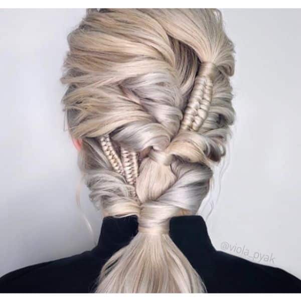  Intricate Braids Updo for Medium Blonde Hair