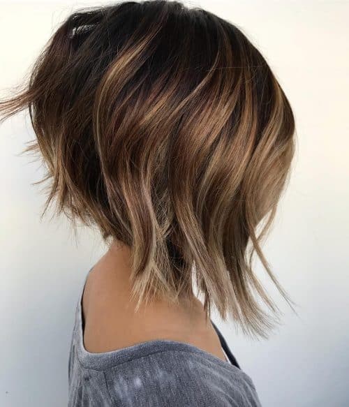 Inverted Bob with Dark Brown Hues