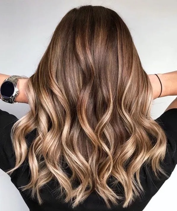 Iridescent Dark Balayage Blonde Hair Color