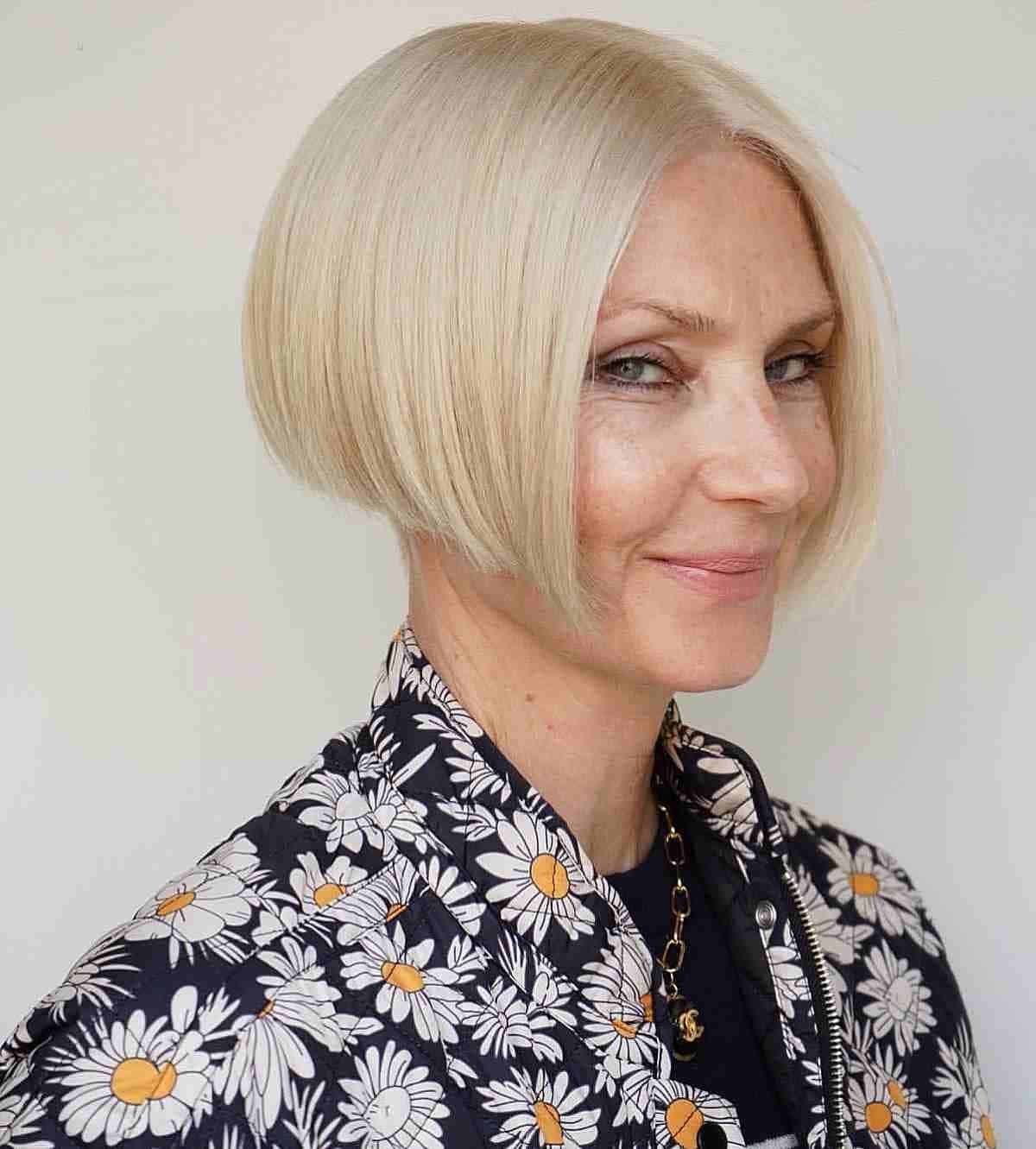 Jaw-Length Angled Bob for Straight Hair