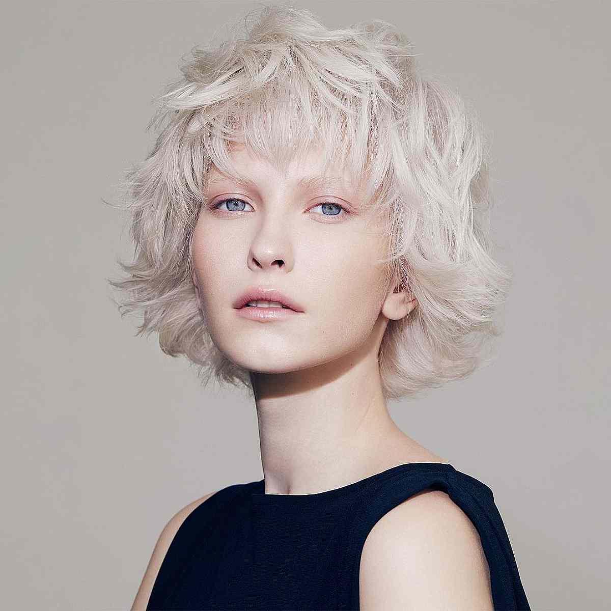 Jaw-Length Short Multi-Layered Shaggy Bob for Square Faces