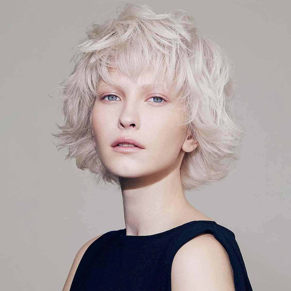 Jaw-Length Short Multi-Layered Shaggy Bob for Square Faces