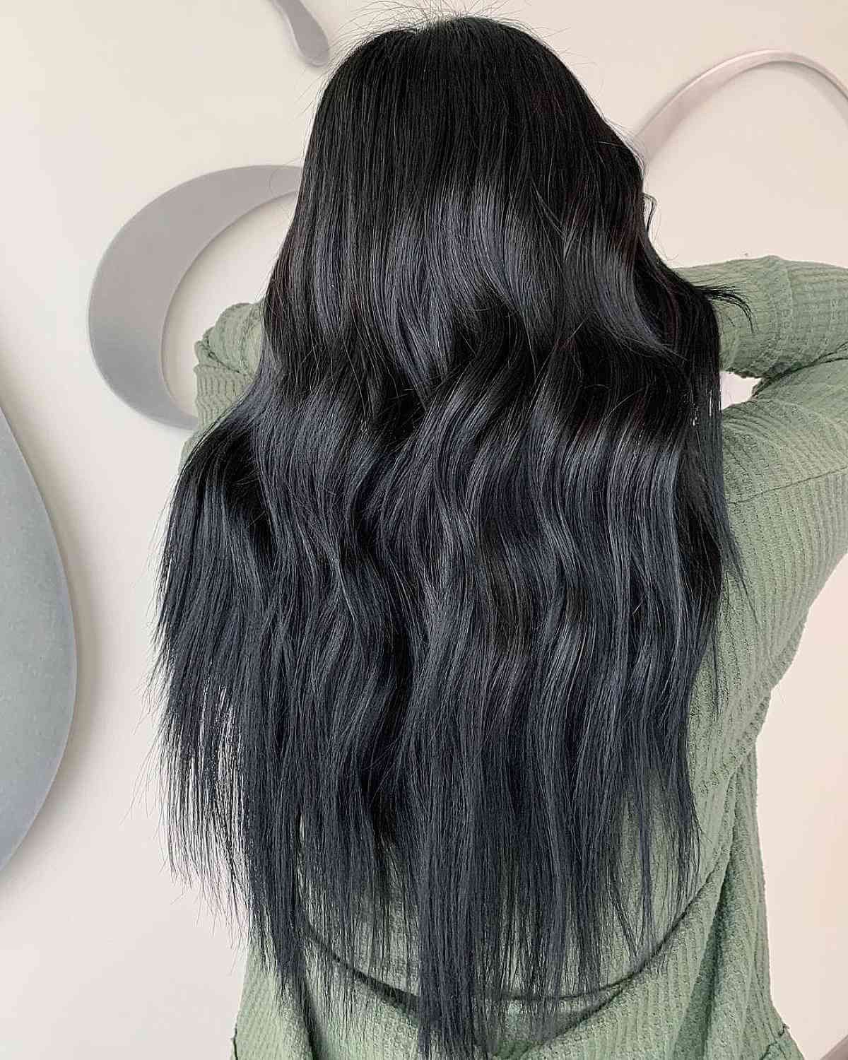 Jet Black Tresses with Soft Layers