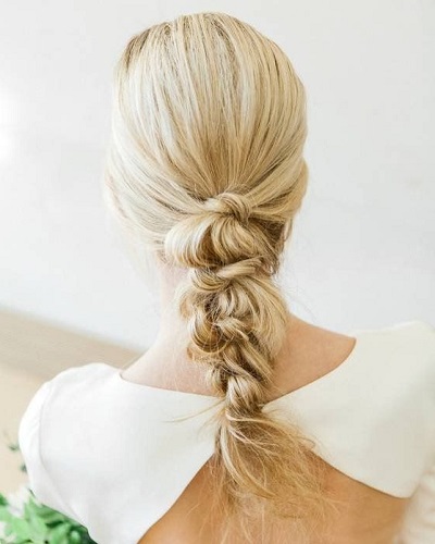 Knotted Braid Wedding Hairstyles for Long Hair 