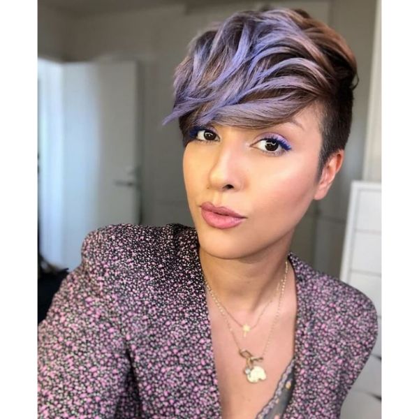 Lavender Undercut Cute Short Hairstyles For Women