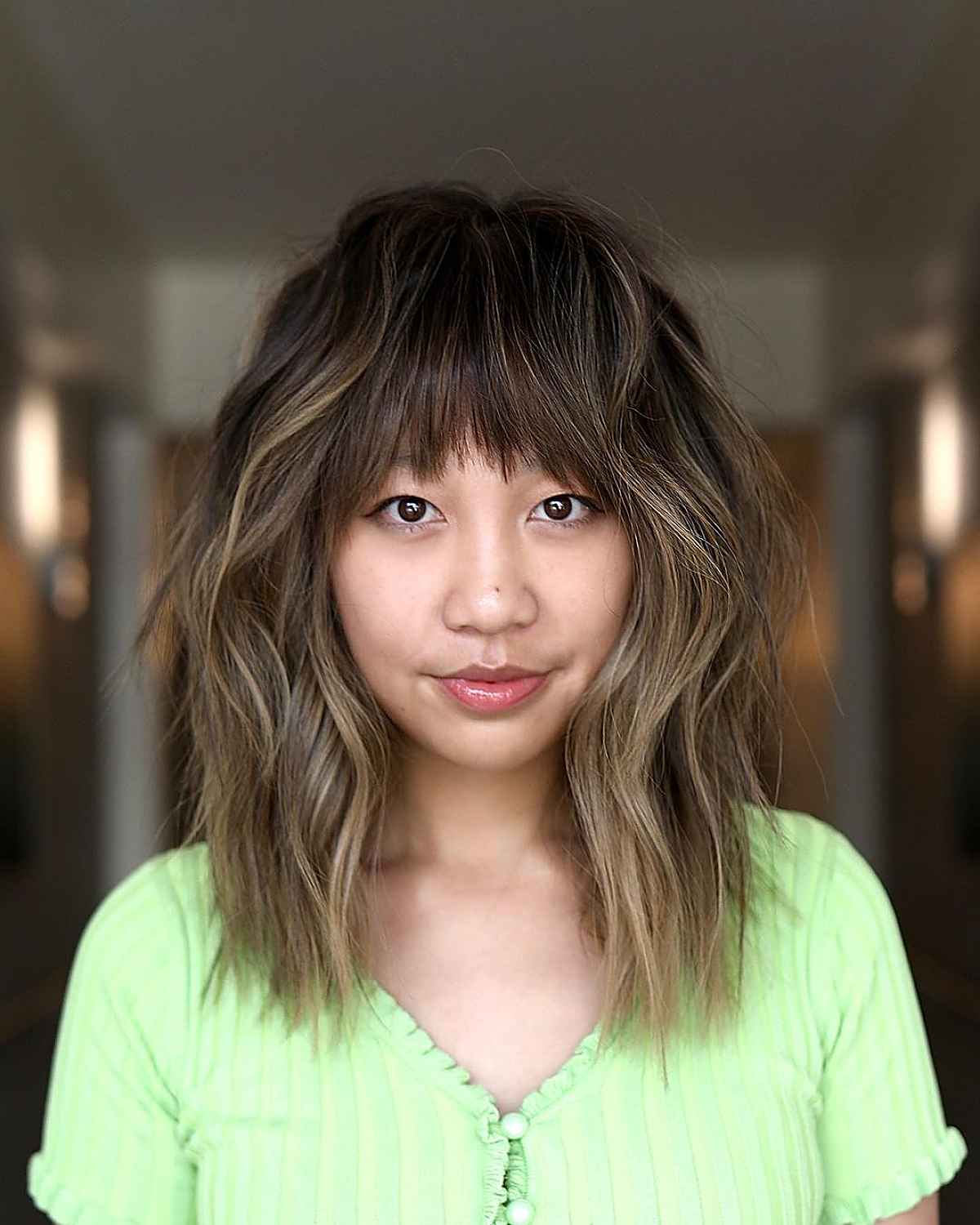 Layered Shag on Dimensional Blonde Hair