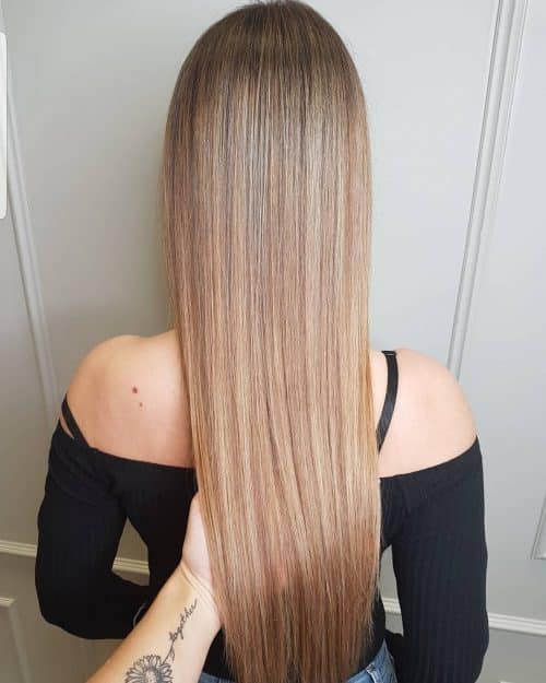 Light Brown Balayage on Straight Hair