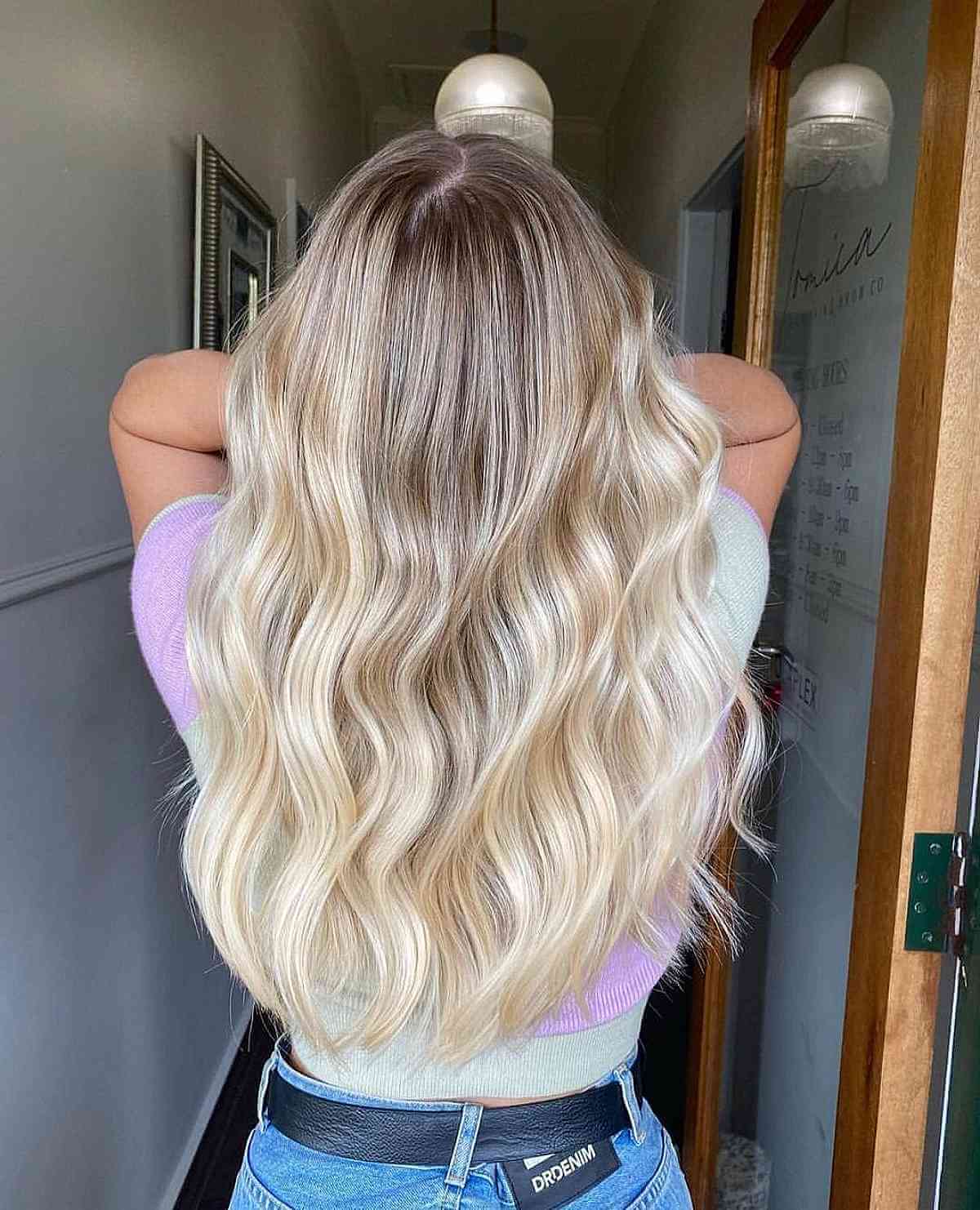 Light Brown to Platinum Blonde Balayage