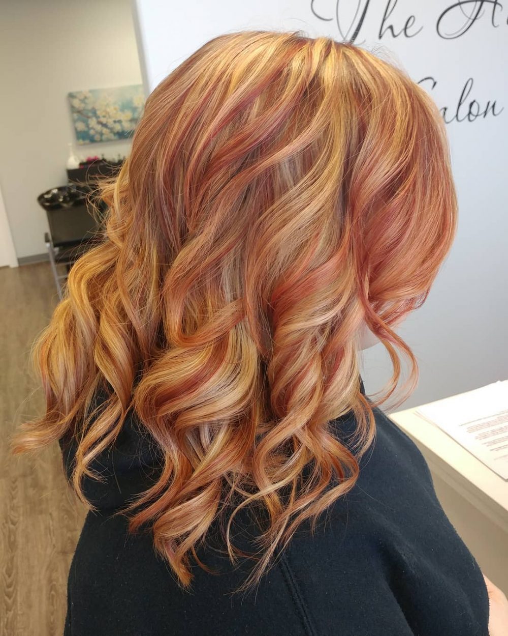 Light Ruby Hair with Highlights