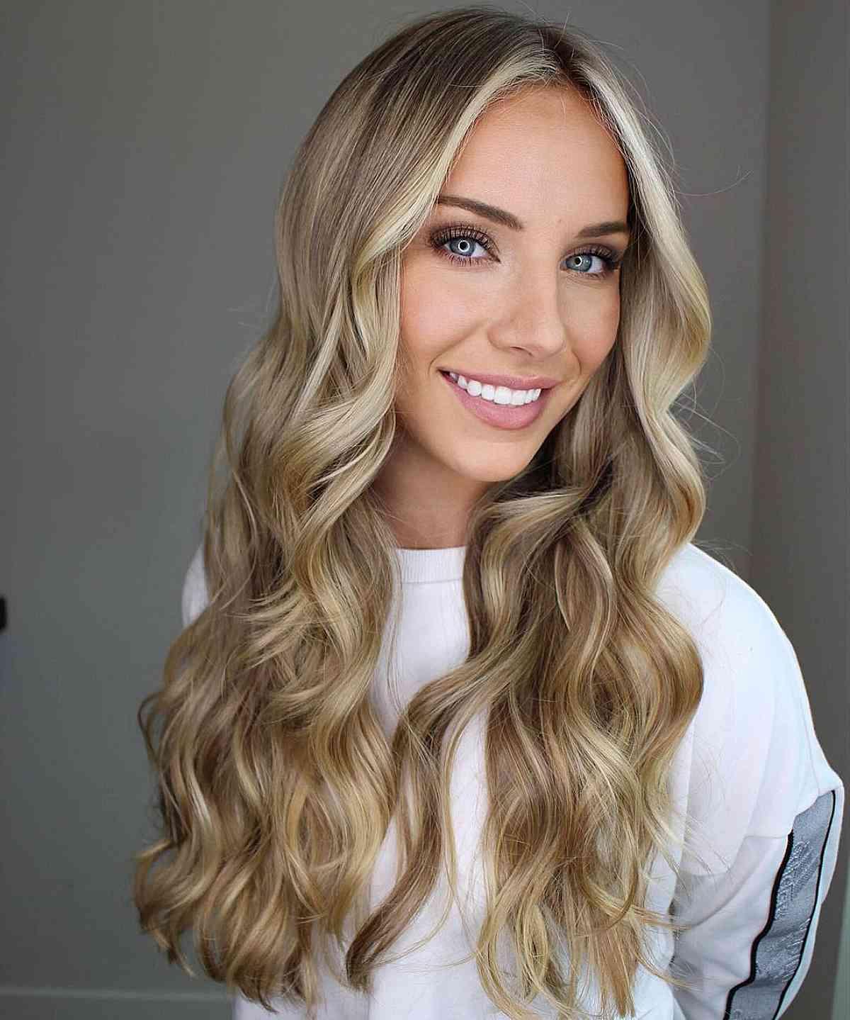 Lived-In Blonde Balayage with a Bright Money Piece