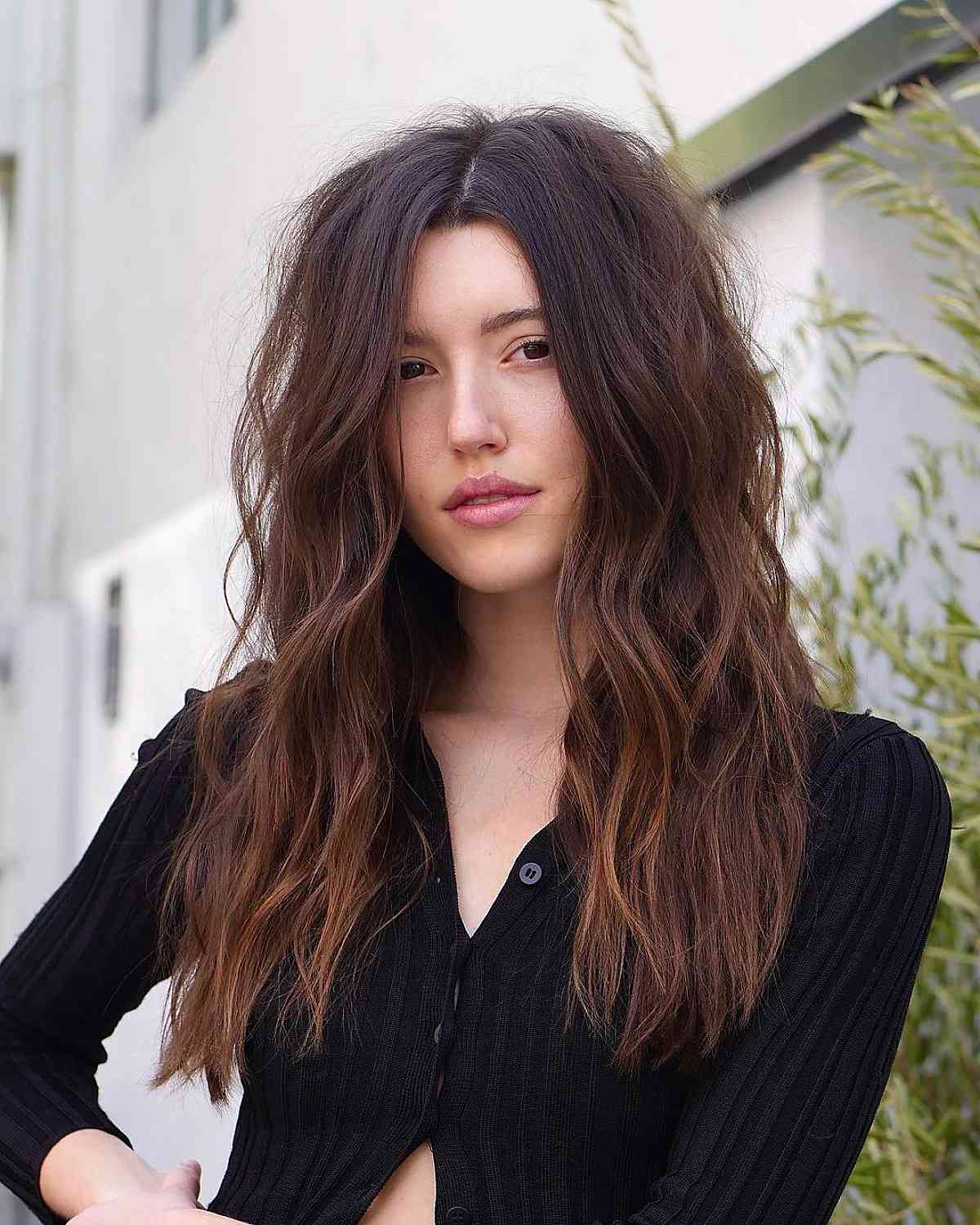 long and layered shag cut