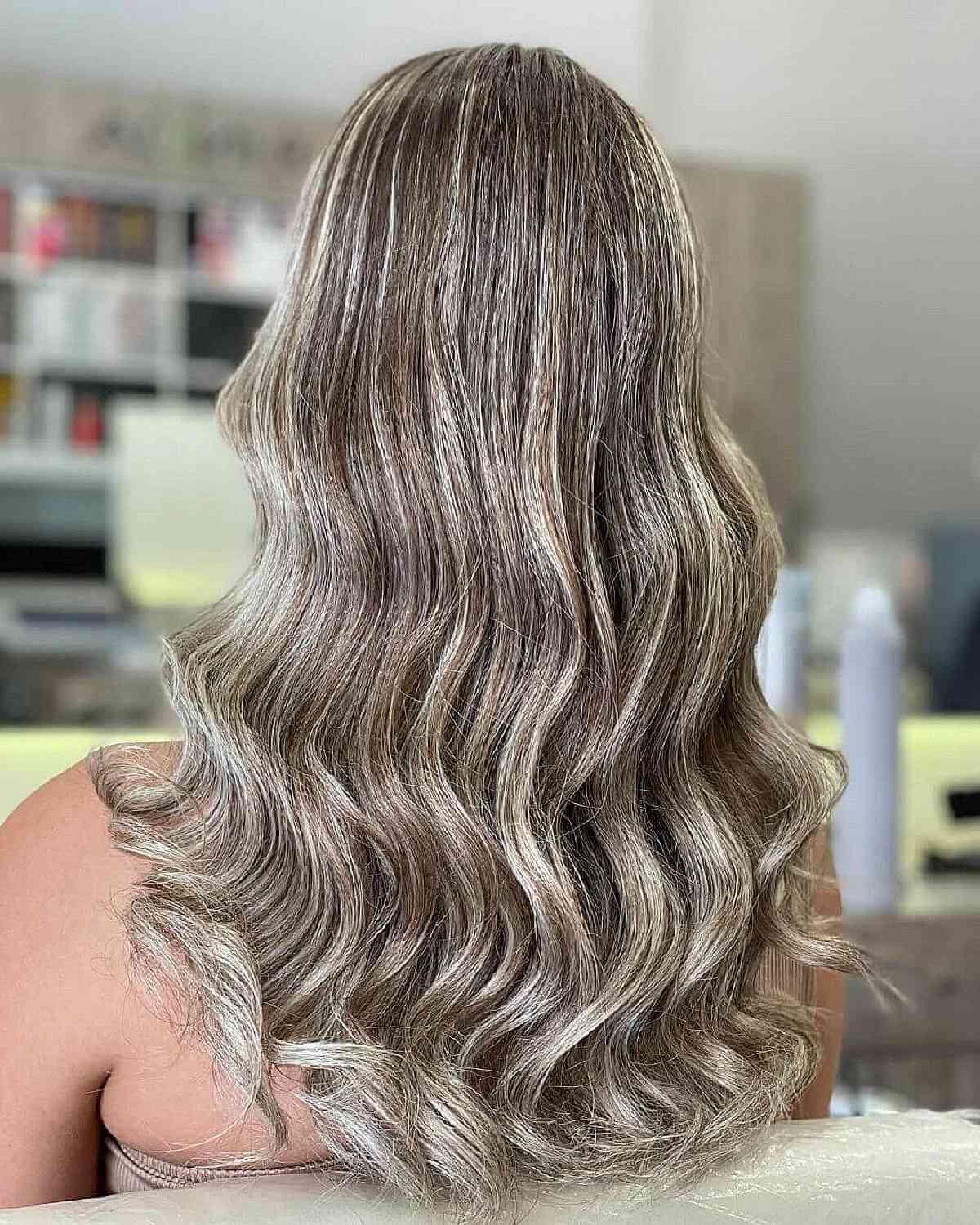Long Ashy Blonde Waves