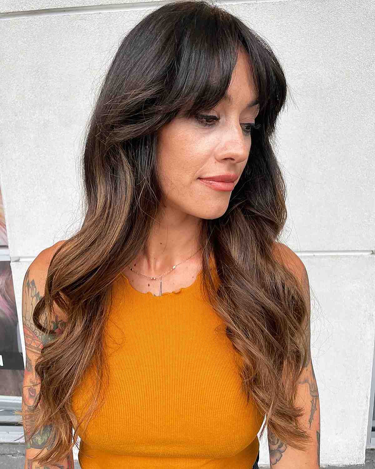 long espresso brown to light brown ombre hair