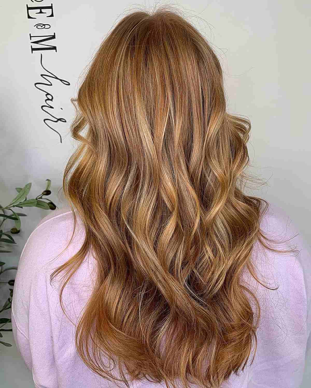 Long Hair with Strawberry Blonde Highlights